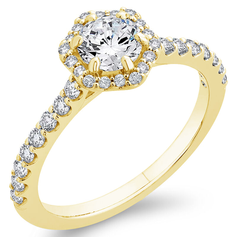 Zlatý diamantový prsten pro zásnuby 75984