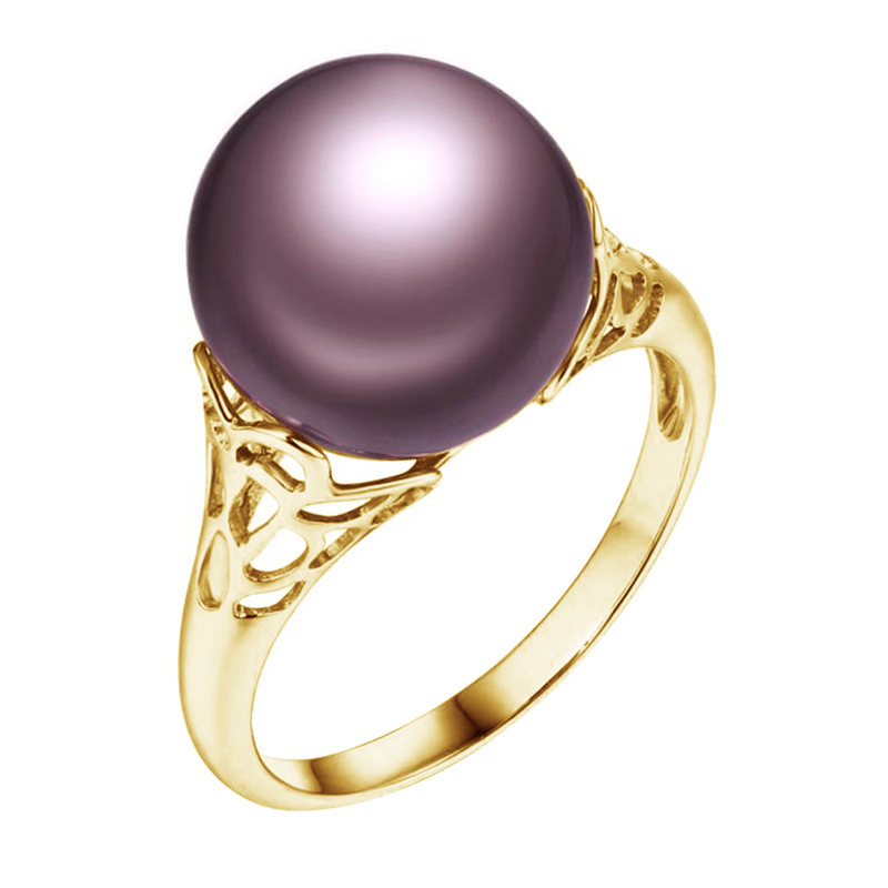 Zlatý prsten s barevnou perlou 76324