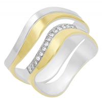 Zlaté snubní prsteny s diamanty Charla