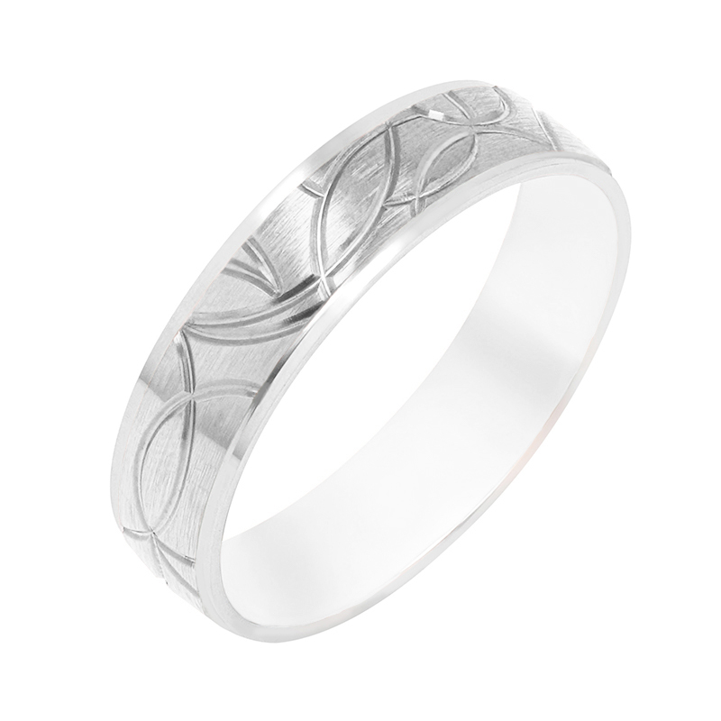 Pánský snubní prsten z bílého zlata 78724