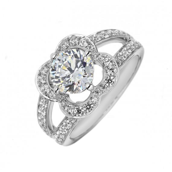 Platinový zásnubní prsten s diamanty Odell