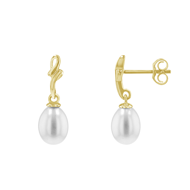 Elegantní náušnice s perlami ze zlata 79834