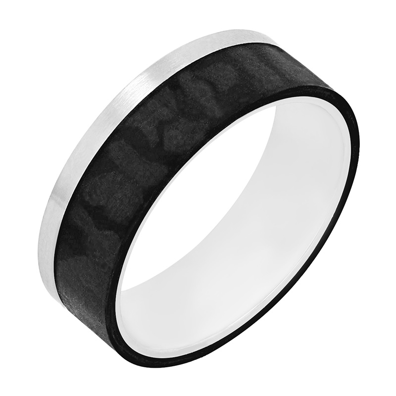 Pánský snubní prsten u karbonu 80024