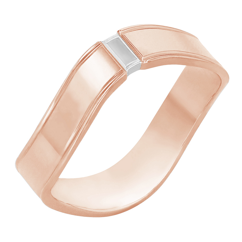 Pánský snubní prsten z růžového zlata 80154