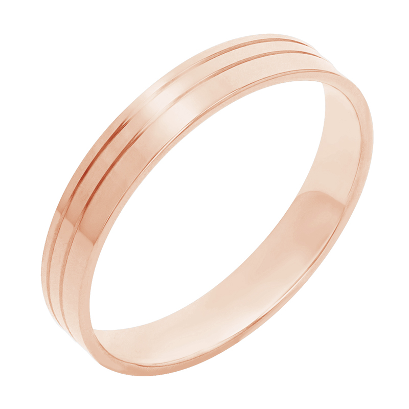 Pánský snubní prsten z růžového zlata 80354