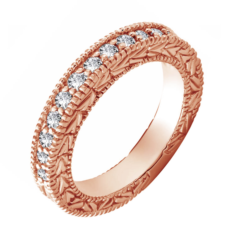 Diamantový prsten z růžového zlata 80664