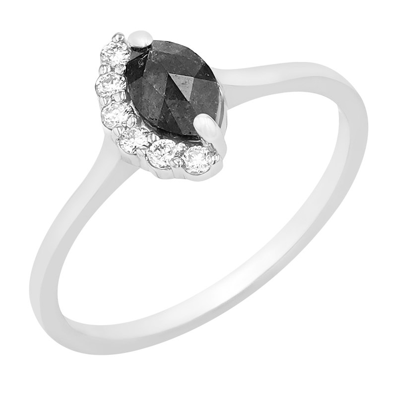 Zásnubní prsten s marquise salt and pepper diamantem