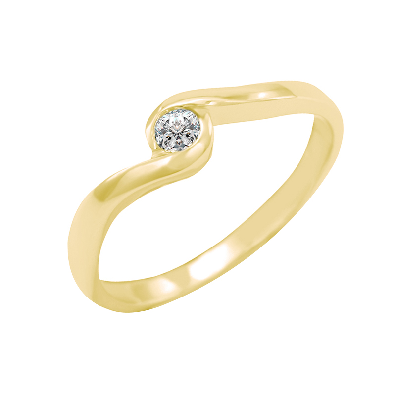 Zásnubní prsten s 0.077ct ČGL certifikovaným diamantem Zanzo