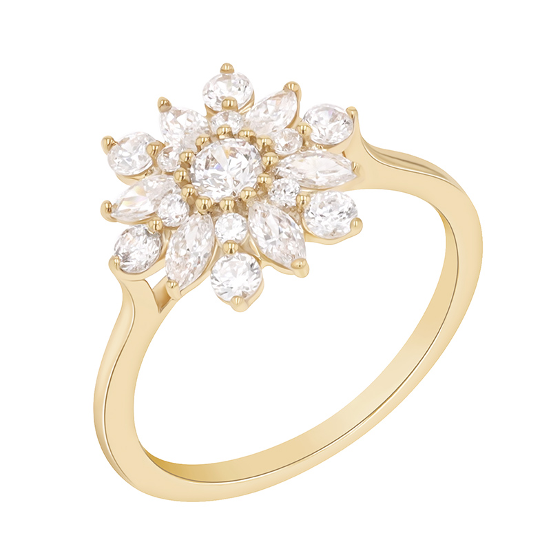 Prsten s diamantovou květinou 