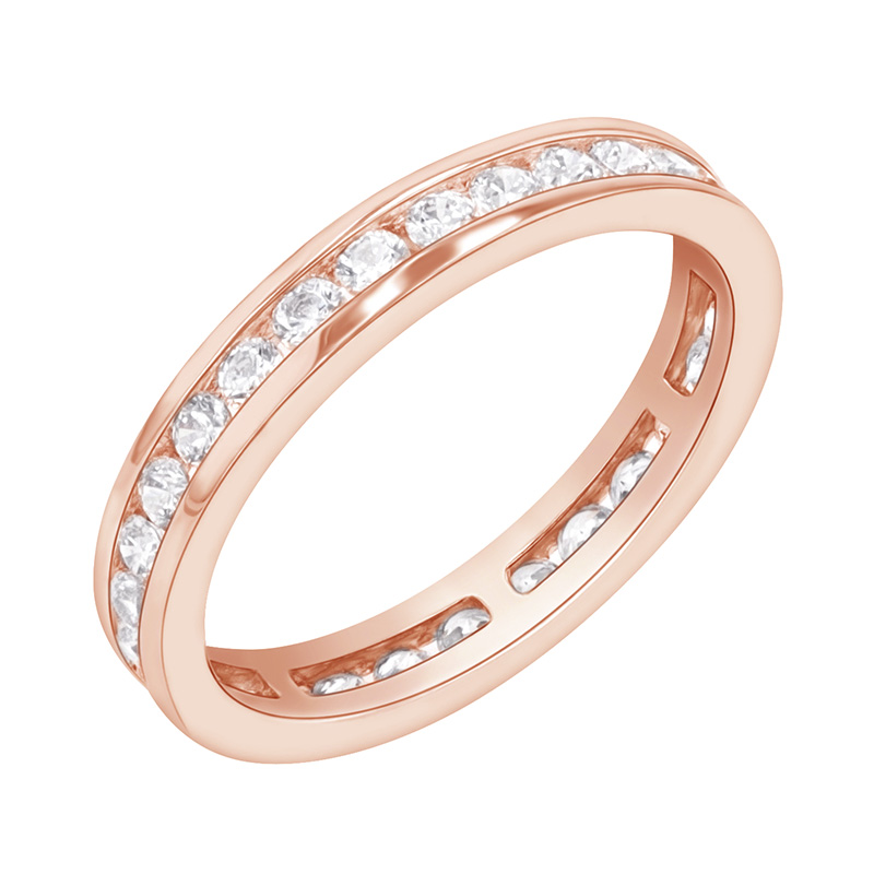 Diamantový eternity prsten z růžového zlata 89654
