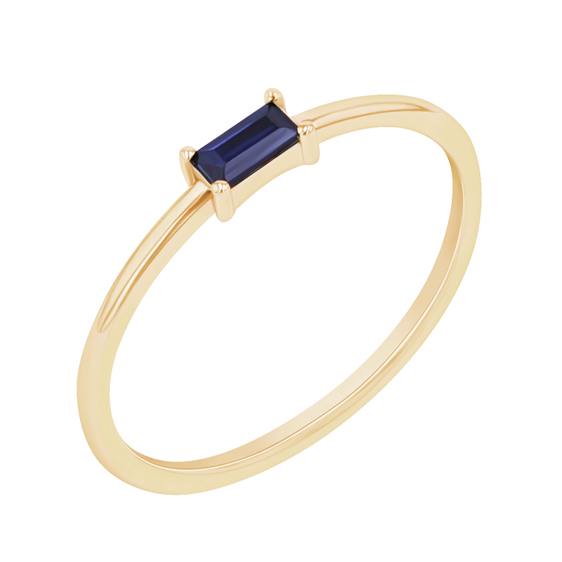 Safírový prsten v minimalistickém designu ze žlutého zlata 89974