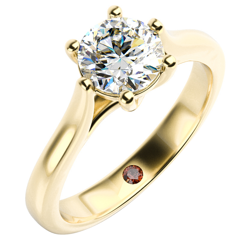 Prsten s diamantem a rubínem 90314