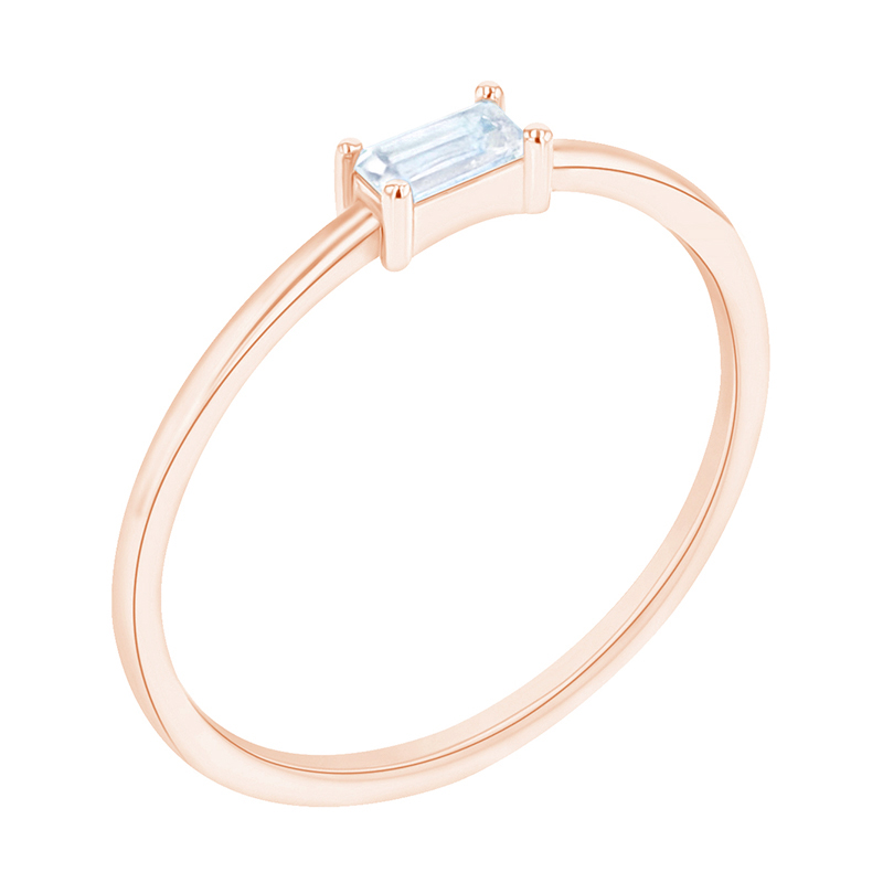 Minimalistický prsten s akvamarínem z růžového zlata 90934