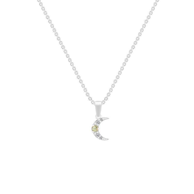 Stříbrný náhrdelník se zeleným safírem 91854