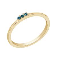 Prsten ze stříbra s modrými diamanty Kati