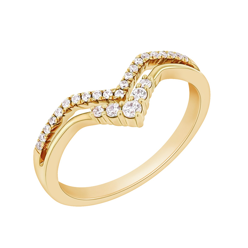 Diamantový vykrojený prsten ze zlata