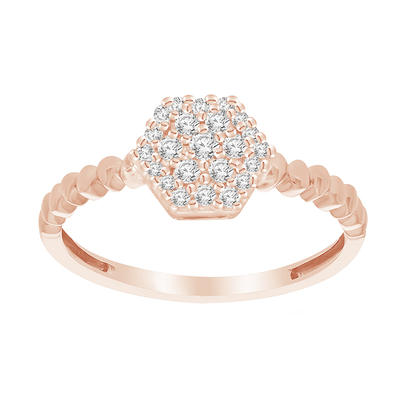 Prsten z růžového zlata 95024