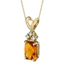 Citrínový zlatý náhrdelník s diamanty Sllieh