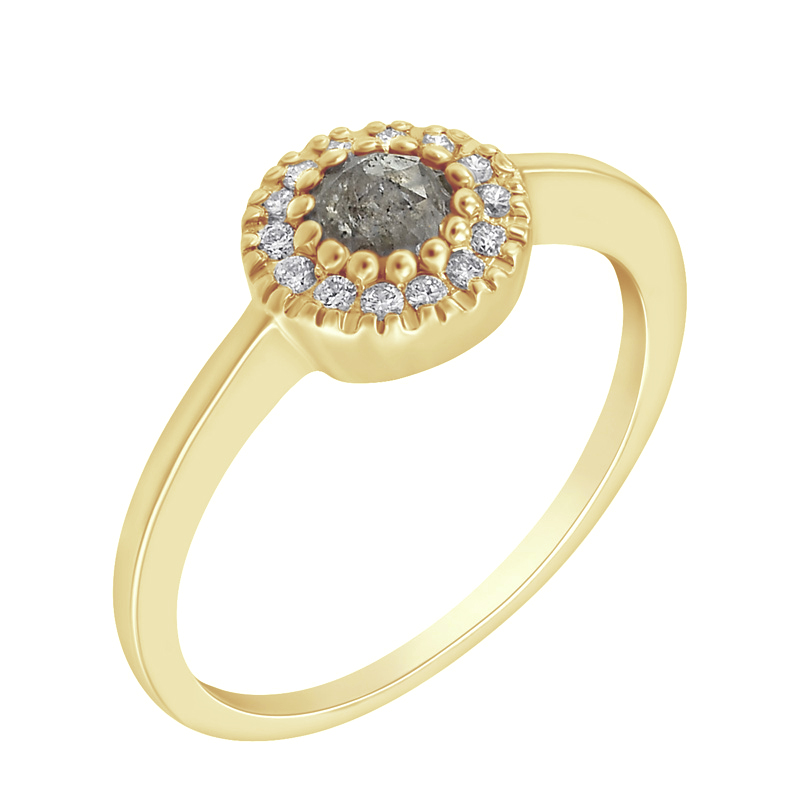 Zásnubní prsten ze zlata se salt and pepper diamantem Tafne 97504