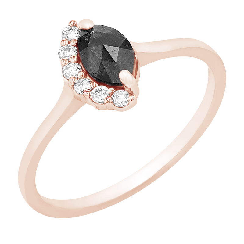 Zásnubní prsten s marquise salt and pepper diamantem Susi 97514