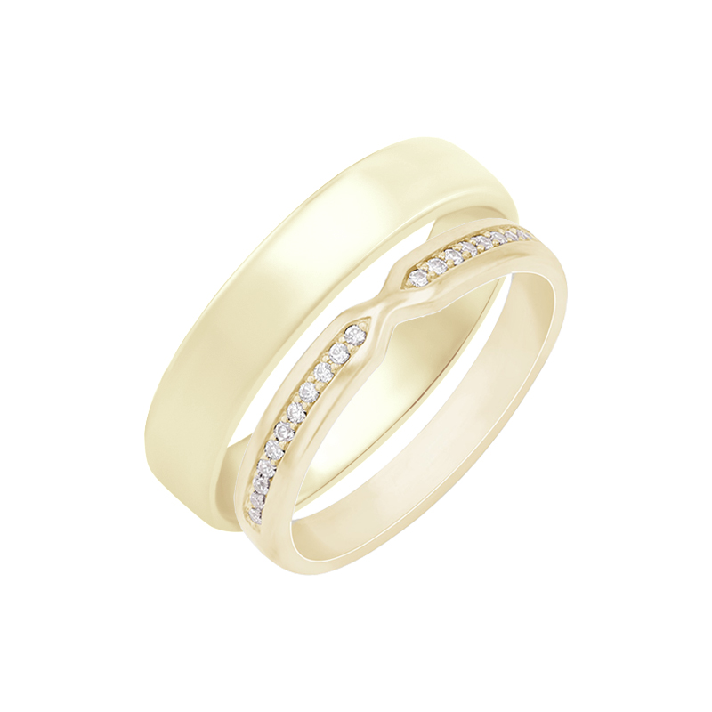 Dámský eternity prsten a komfortní pánský snubní prsten Asne 97774