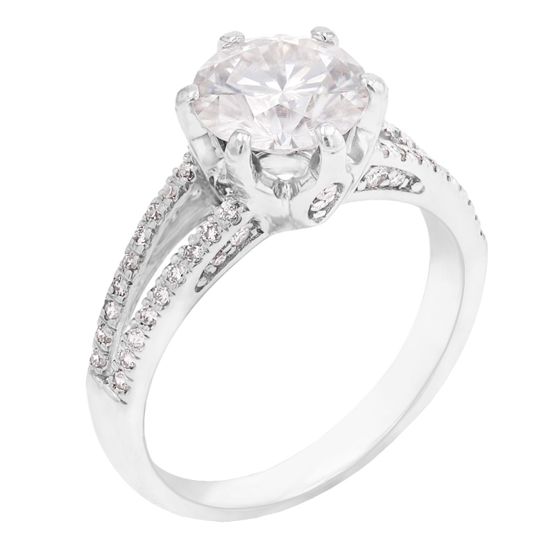 Zásnubní prsten s moissanitem a diamanty Brianna 97894