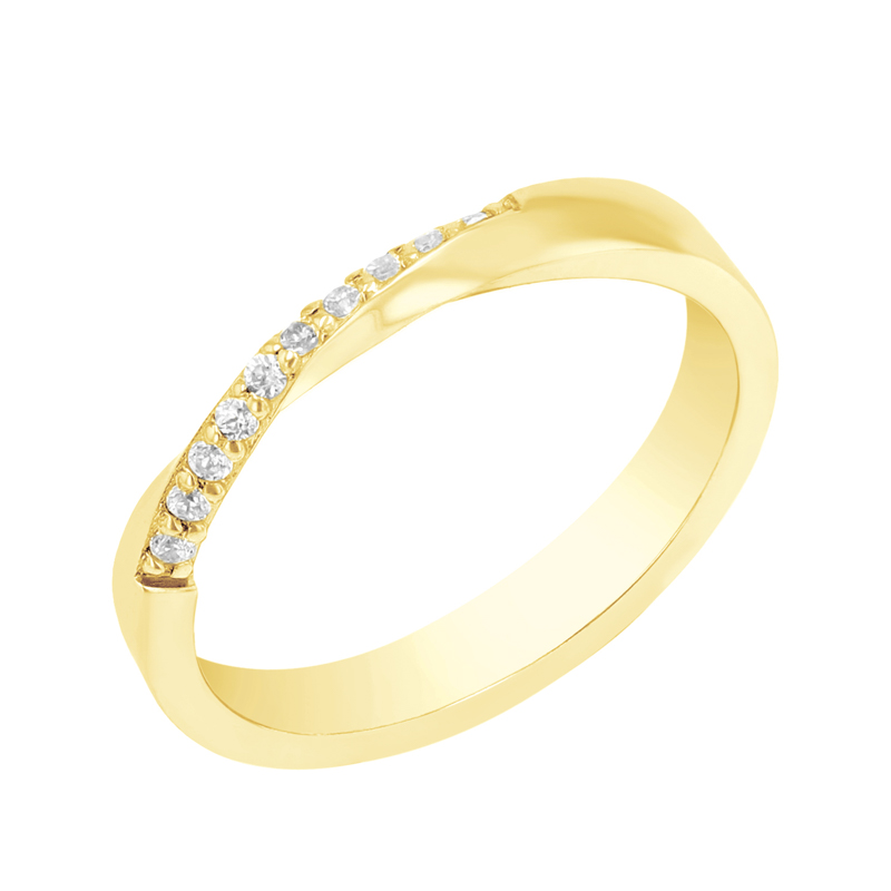 Zlaté propletené snubní prsteny s diamanty Brielle 98804