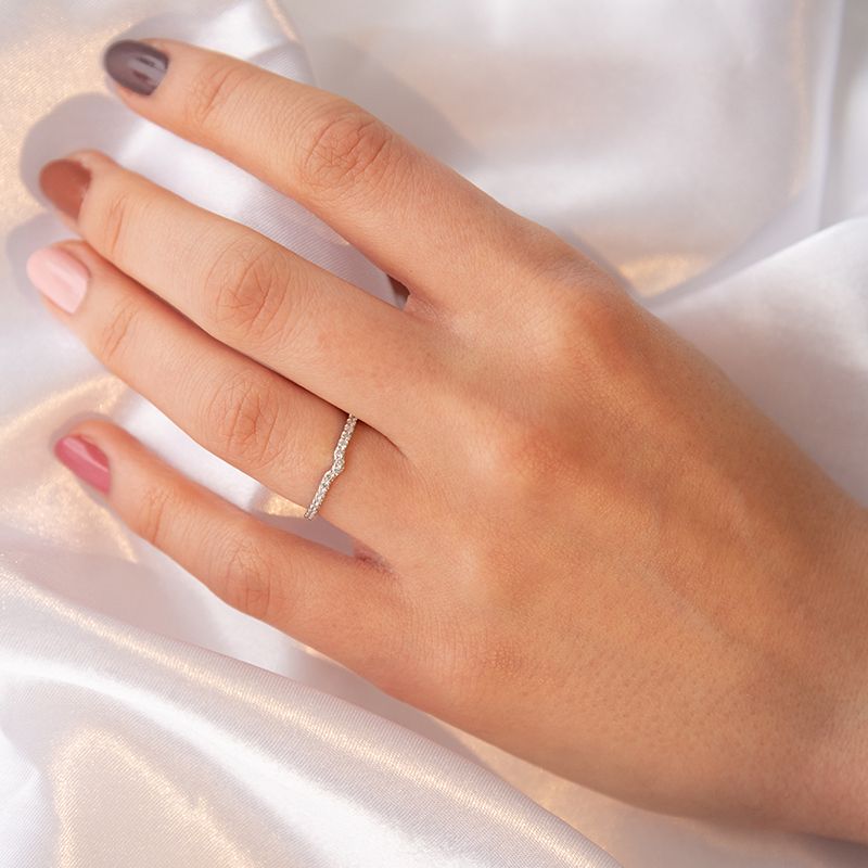Eternity prsten s lab-grown diamanty a pánský plochý prsten Venturelli 100125