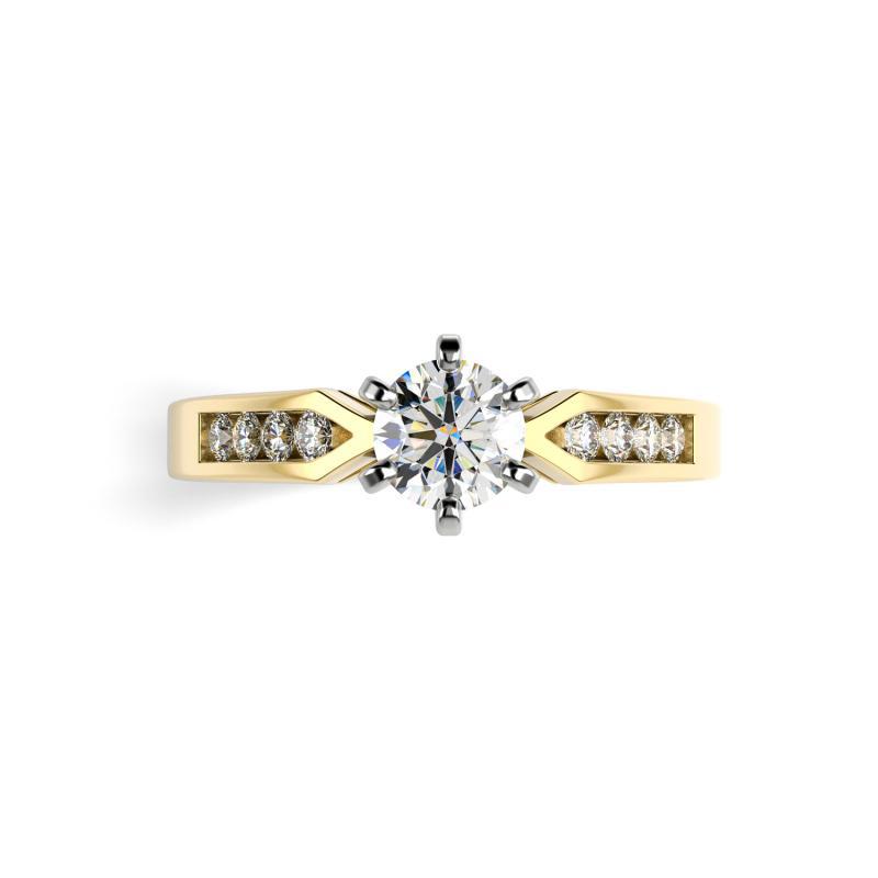 Zásnubní prsten s moissanitem a diamanty Sion 100235