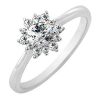 Zásnubní prsten s moissanitem a diamanty Rhiana