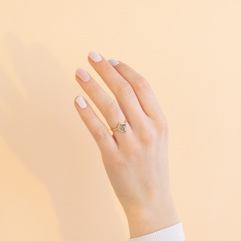 Zlatý prsten s kite salt and pepper diamantem Bjorn 100985