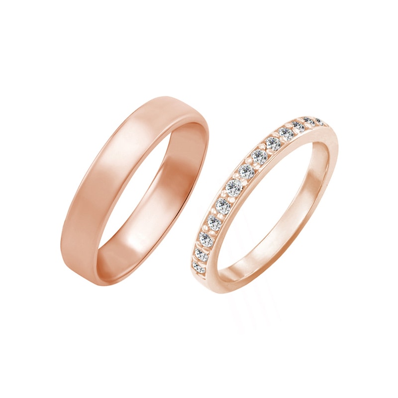 Eternity prsten s lab-grown diamanty a pánský komfortní prsten Amire 102175
