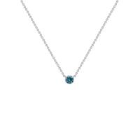 Stříbrný minimalistický náhrdelník s modrým diamantem Glosie