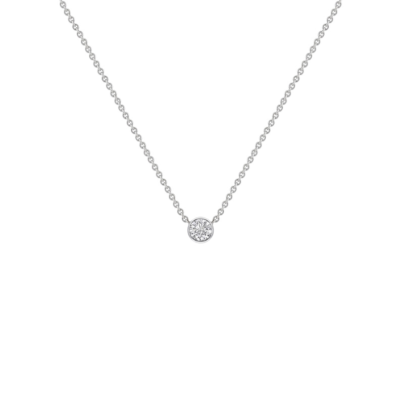 Stříbrný minimalistický náhrdelník s moissanitem Glosie