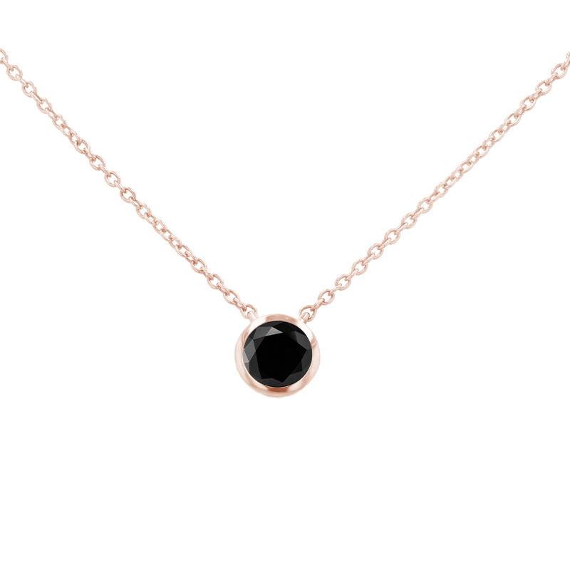 Stříbrný náhrdelník s černým diamantem Leigha 103845