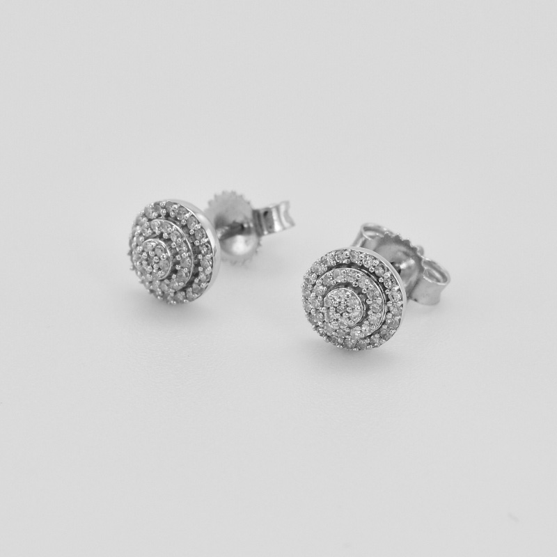 Stříbrné peckové náušnice s lab-grown diamanty Cornelia 104025
