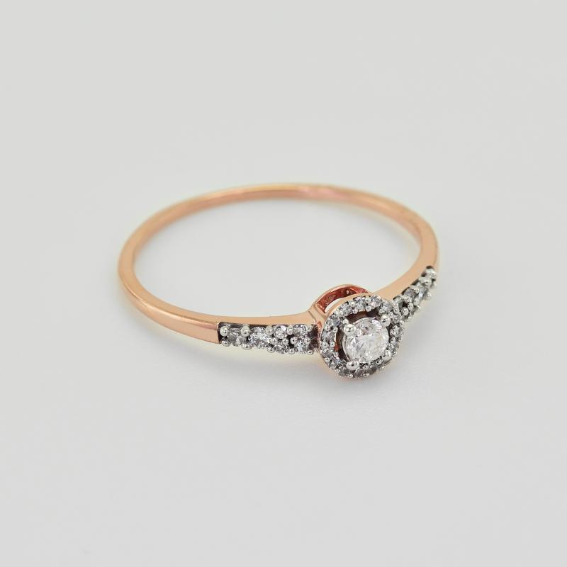 Stříbrný halo prsten s lab-grown diamanty Lyons 104515