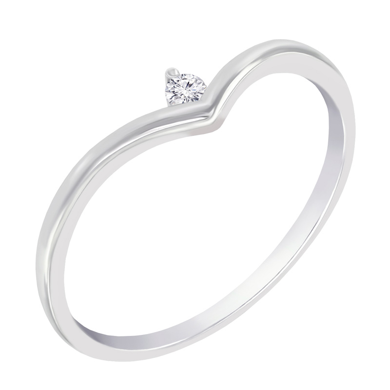 Stříbrný vykrojený prsten s lab-grown diamantem Doreen 104525