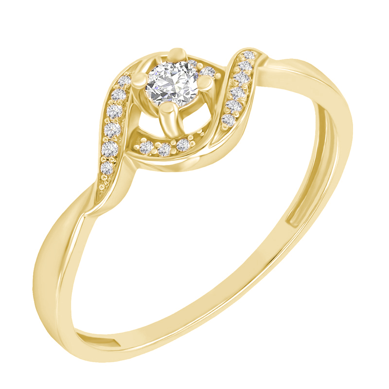 Stříbrný prsten s lab-grown diamanty Nurisa 104595