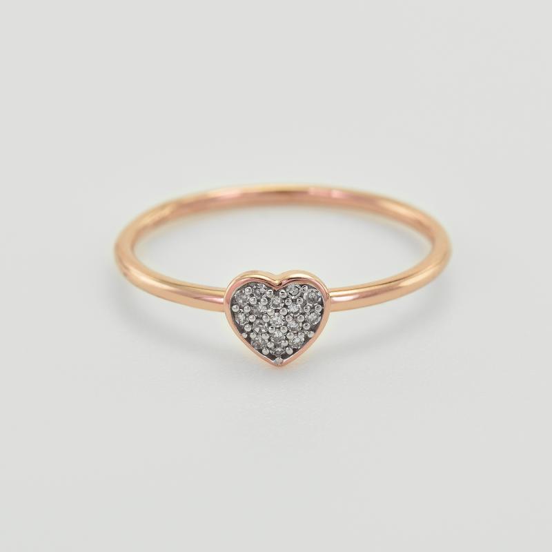 Stříbrný prsten ve tvaru srdce plný lab-grown diamantů Yosef 104645
