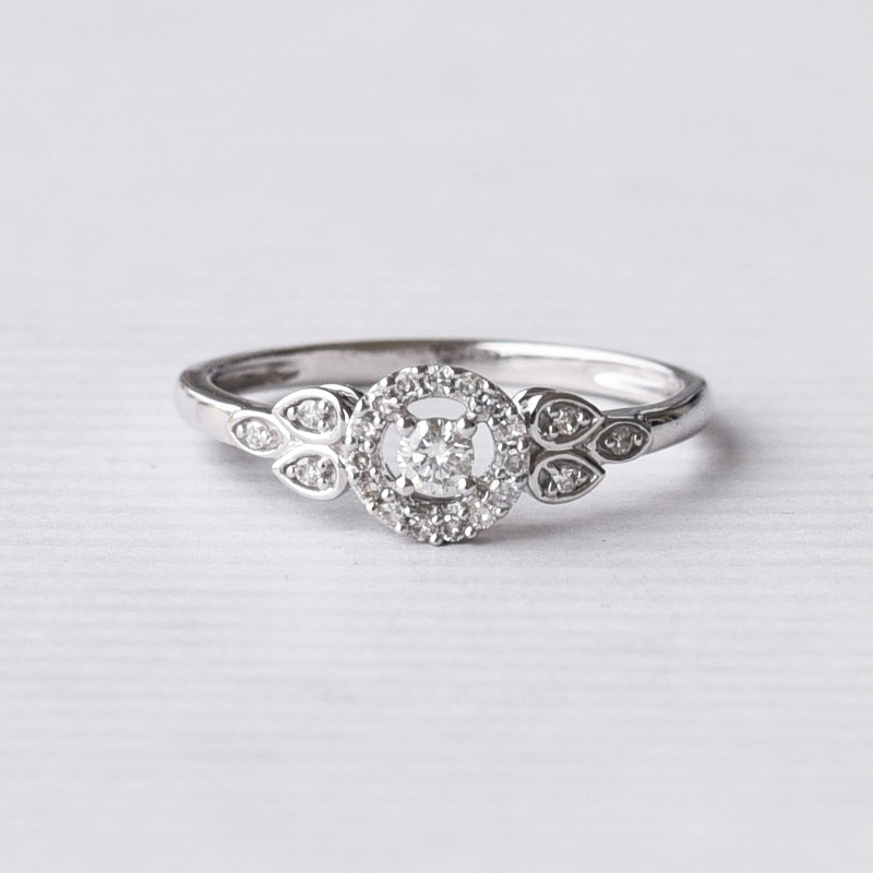 Stříbrný halo prsten s lab-grown diamanty Avila 104705
