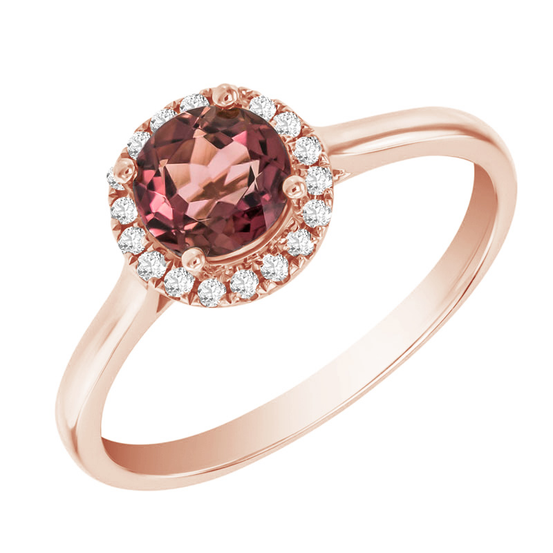 Zlatý zásnubní prsten s turmalínem a diamanty Marlene 104815