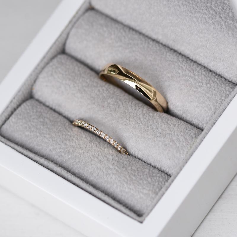 Dámský eternity prsten s moissanity a pánský komfortní prsten Adva 105265