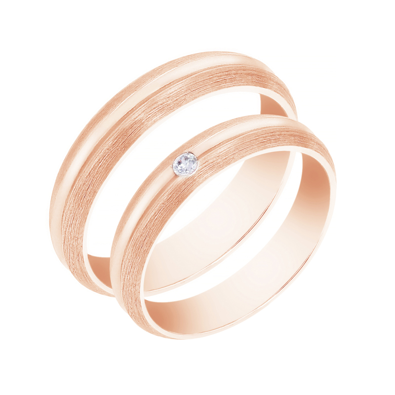 Zlaté snubní prsteny s diamantem Dellai 105555