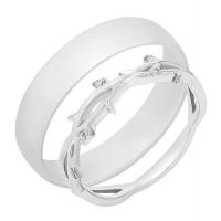 Prsten ve tvaru větviček s lab-grown diamanty a komfortní prsten Hamana