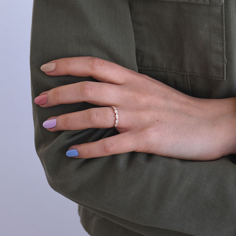 Vintage prsten s lab-grown diamanty a komfortní pánský prsten Hadya 105855