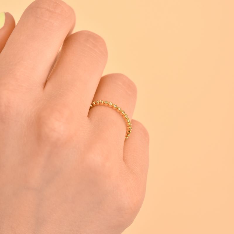 Minimalistický kuličkový prsten s diamanty Dante 106045