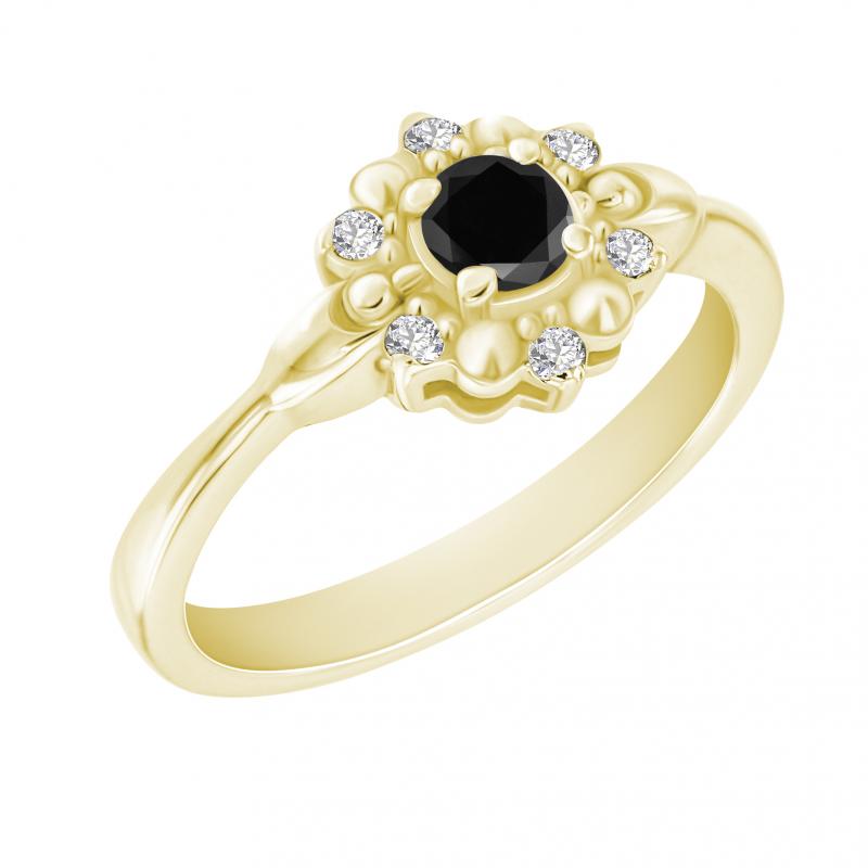 Prsten s černým diamantem Lorshi