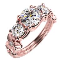 Květinový zásnubní prsten s diamanty Wawyh
