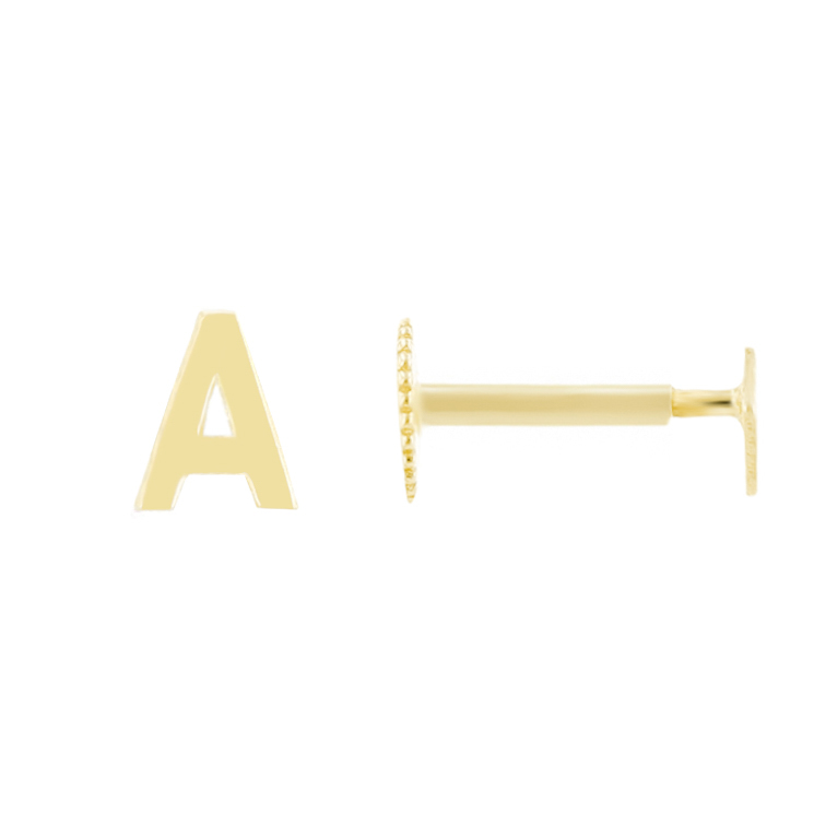 Zlatá náušnice s písmenem Alphabet 109075